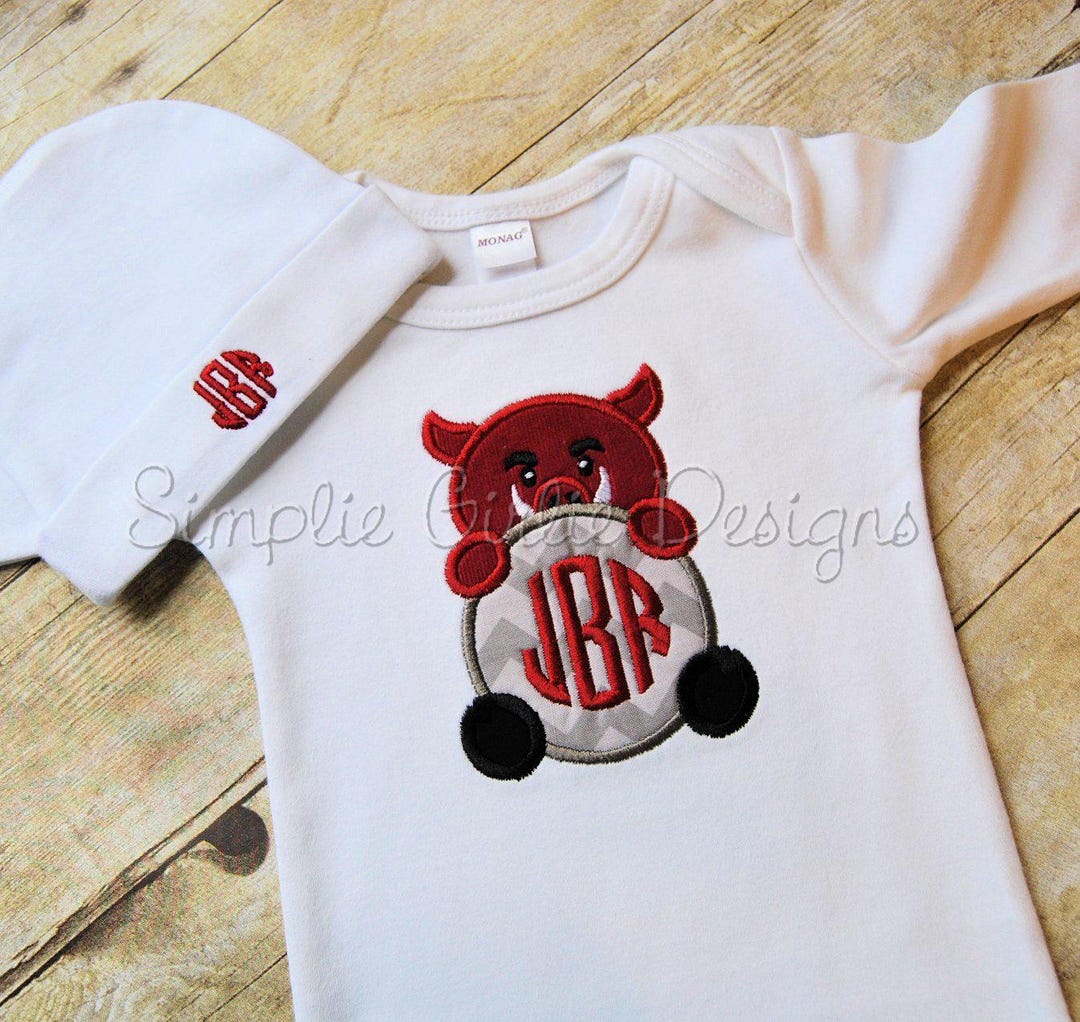 Cute Razorback Designs Cute Razorback Shirt With Monogram. Football Shirt. Infant. Toddler ...