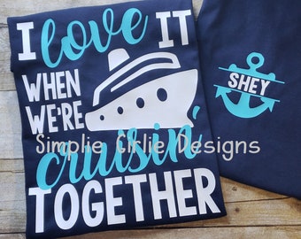 Cruisin together cruise shirt. Family cruise shirts. Group cruise shirts. Custom shirt and print colors. GILDAN brand shirts.
