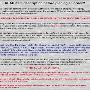 Puede incluir: Texto sobre un fondo blanco con texto negro que explica el calendario de env&iacute;o y las opciones para un producto. El texto dice "READ item description before placing an order!!" y "ORDERS SCHEDULE TO SHIP 2 WEEKS FROM THE DATE OF PURCHASE!!".