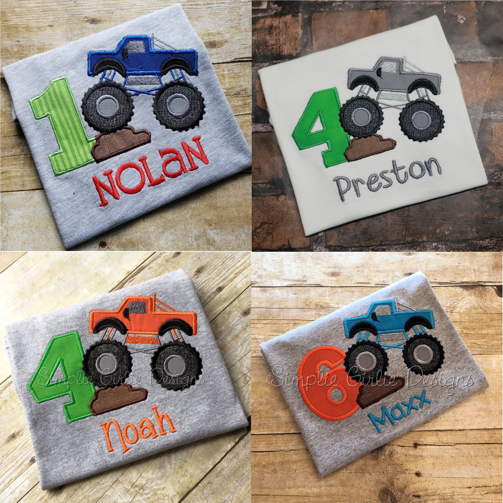 Monster truck birthday shirt. Custom birthday shirt. | Etsy