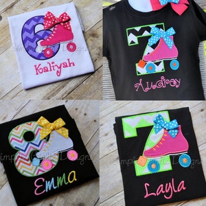 Roller skate birthday shirt. Roller rink. Roller skating shirt. Girl birthday. Custom. Personalized.