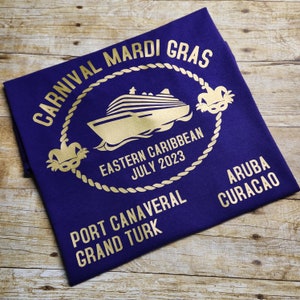 Custom cruise shirts Mardi Gras Family cruise Group cruise Caribbean cruise Girls cruise BELLA CANVAS shirts in infant to adult sizes