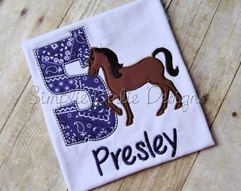 Custom horse birthday shirt or bodysuit. Western birthday. Personalized. Will customize to match party colors.