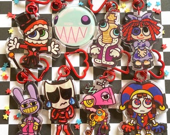 The Amazing Digital Circus Glitter Epoxy Charms