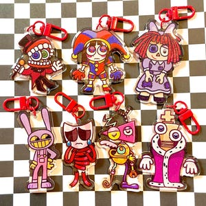 The Amazing Digital Circus Glitter Epoxy Charms