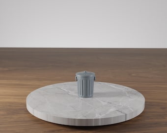 Miniature trash can for model making or dioramas | Gauge H0, 1/35, 1/72 | 3D-printed in Germany | For self-coloring
