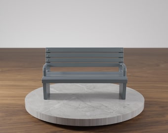 Miniature park bench for dioramas or model making | Gauge H0, 1/35, 1/72 | For self-coloring | 3D printed in Germany