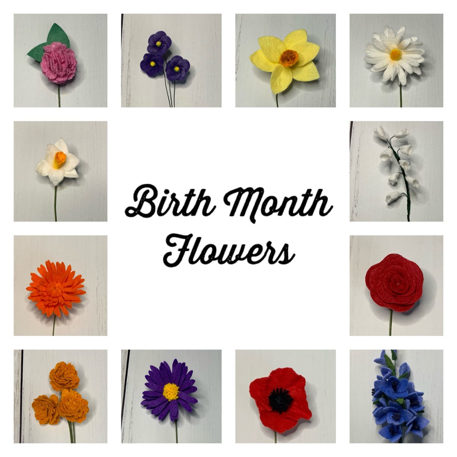 Birth Month Flower Bouquet Etsy