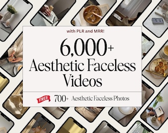 6,000+ Aesthetic Faceless Reels MRR PLR Aesthetic Videos Stock Videos Social Media Templates Social Media Marketing Digital Marketing Reels