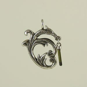 Sterling Dragon With Tourmaline Crystal