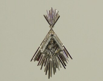 Tourmalinated Quartz in Sterling Silver Pendant