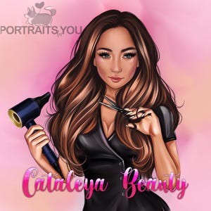 Custom Beauty Business Logo Design, Makeup Artist Hair Salon Nail or Lash Technician Custom Logo Portrait Avatar from Photo, Cartoon Logo