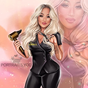 Benutzerdefinierte Beauty Business Logo Design, MakeUp Artist Hair Salon Nagel oder Lash Techniker Benutzerdefiniertes Logo Portrait Schattenbild vom Foto