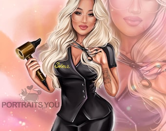 Custom Beauty Business Logo Design, MakeUp Artist Hair Salon Nail or Lash Technician Custom Logo Portrait Avatar from Photo