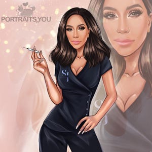 Сosmetologist Business Logo Design, Makeup Artist Hair Salon Nail or Lash Technician Custom Logo Portrait Avatar from Photo, Cartoon Logo