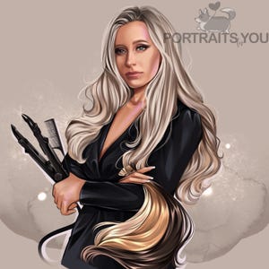 Progettazione del logo per piccola attività di parrucchiere, logo personalizzato per extension per capelli, logo personalizzato per parrucchiere, logo con firma a fumetti per parrucchiere boutique