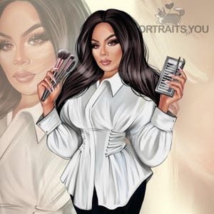 Benutzerdefiniertes Schönheits-Business-Logo-Design, Make-up-Künstler-Friseursalon-Nagel- oder Lash-Techniker-Benutzerdefiniertes Logo-Porträt-Avatar vom Foto, Karikatur-Logo
