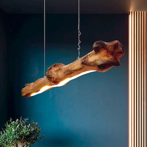 Rustikale Pendelleuchte, Bauernhausleuchte, Treibholz Kronleuchter, Küchenleuchte, Esstischleuchte, Holz Hängeleuchte, Holz Deckenleuchte