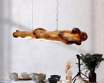 Rustic Reclaimed Wood Chandelier: Farmhouse Pendant Lighting