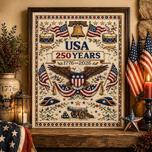 USA 250th Anniversary Cross Stitch Pattern PDF