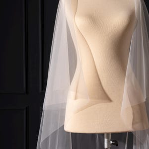 Blusher Wedding Veil, Bridal Veil,Soft Wedding Veil, 2 Tiers Soft Simple Wedding Veil,Angel Cut Wedding Veil,Two Layer Veil