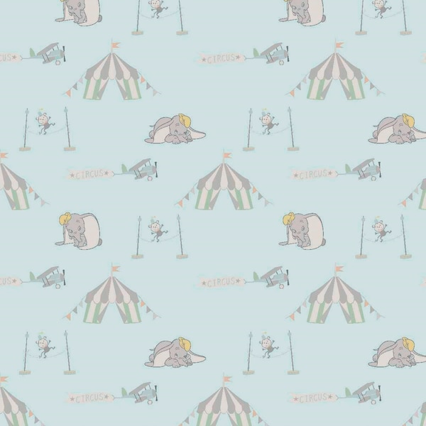 Disney Dumbo ~ Baby Dumbo Flying Circus Cotton Fabric by the yard and by the half yard