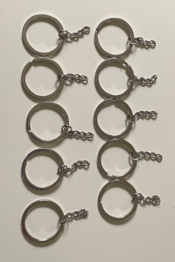 Keychain Ring 2 Inch Flat Key Rings - 10 Pack Large Split Key Rings ...