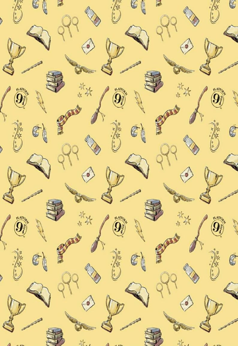NEW Harry Potter Magic Icons Cotton Fabric sold by the yard and by the half yard