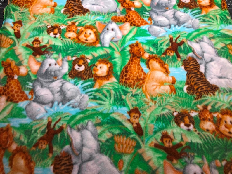 Jungle Babies Scene Nursery 58inch Fleece Fabric by the yard  Etsy