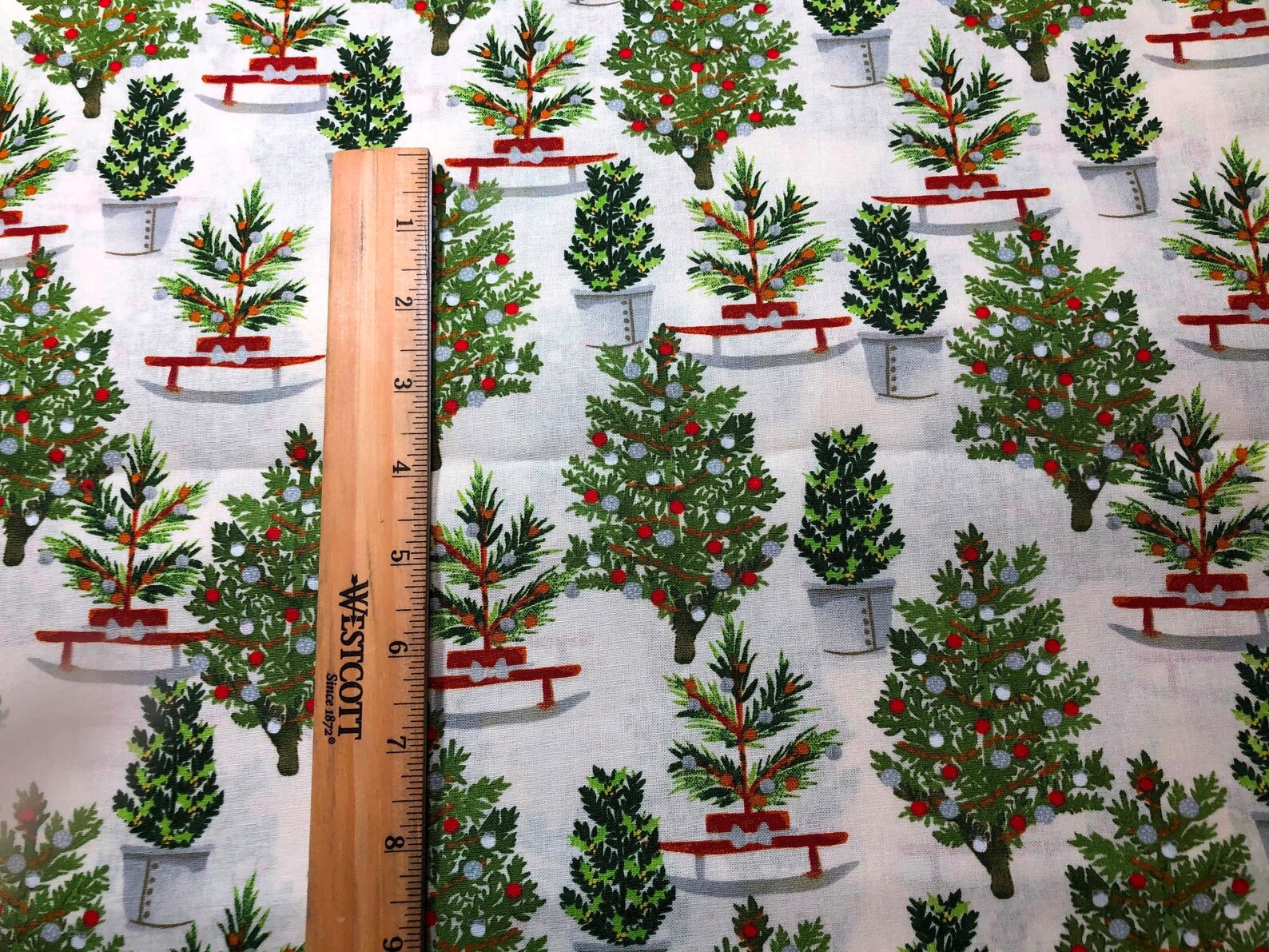 Christmas Trees Cotton Fabric by the Yard and by the Half Yard Etsy