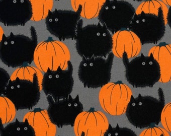 Alexander Henry Belinda's Big Kitty Halloween Cotton Fabric by the half yard and by the yard