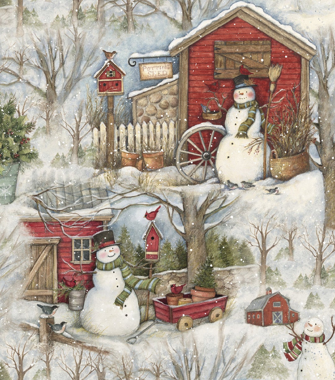 Susan Winget Holiday Barn Premium Cotton Christmas Fabric by - Etsy