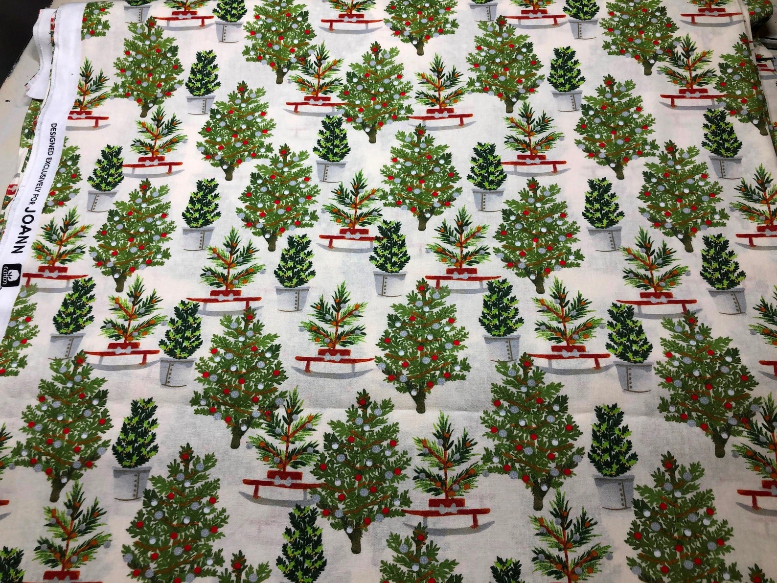 Christmas Trees Cotton Fabric by the Yard and by the Half Yard Etsy