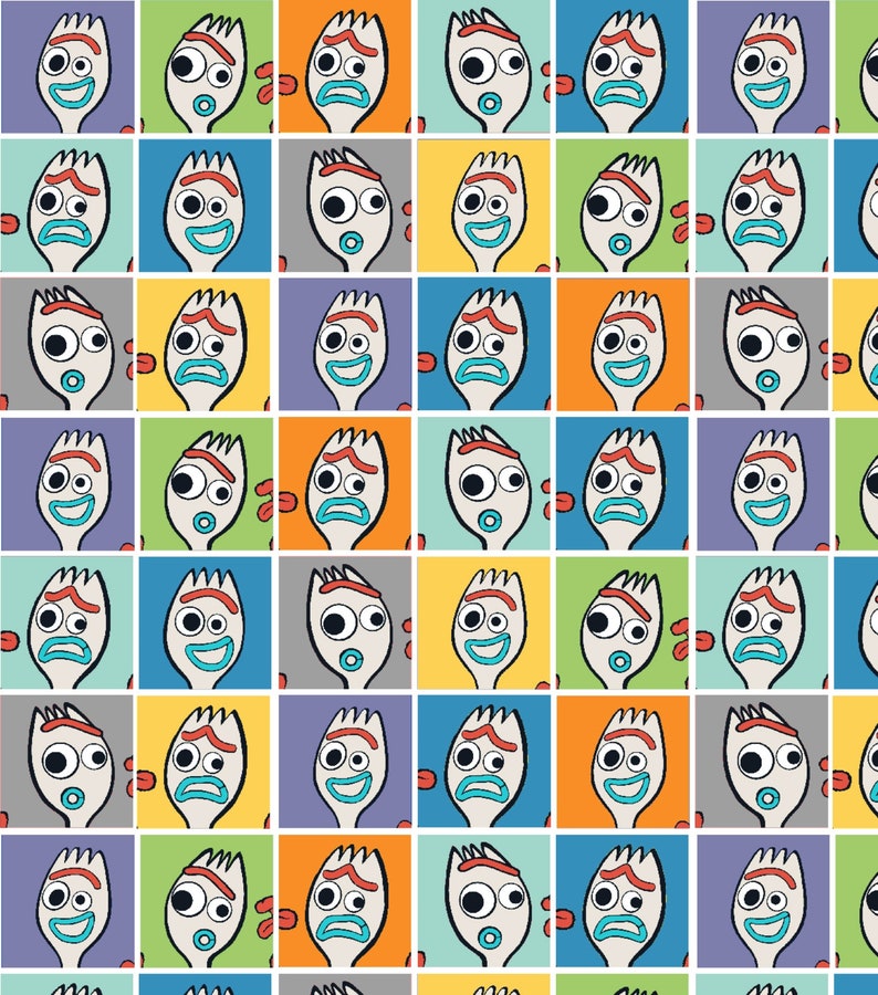 RESTOCKED Disney Toy Story 4 Forky Cotton Fabric by the yard and by the half yard