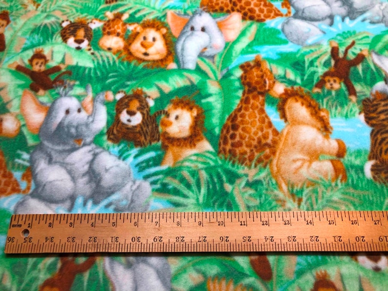 Jungle Babies Scene Nursery 58inch Fleece Fabric by the yard  Etsy