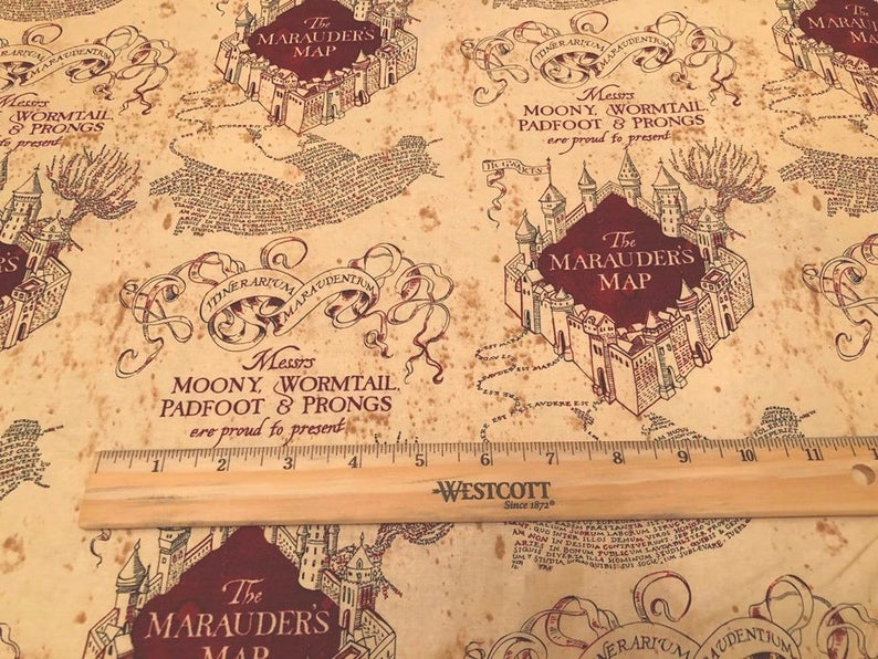 Download Harry Potter The Marauder S Map Cotton Fabric Sold By The Yard And By The Half Yard Jewelry Beauty Hat Making Hair Crafts Kientructhanhdat Com