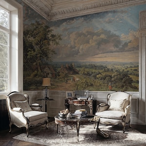 Scenic Landscape Wallpaper Mural: Rural Countryside Peel and Stick