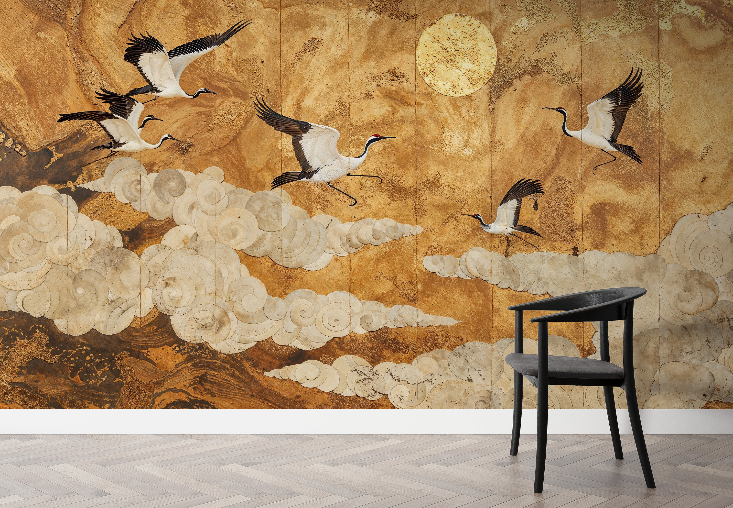 Chinoiserie Crane Wallpaper Mural: Peel and Stick Vintage Birds - Etsy