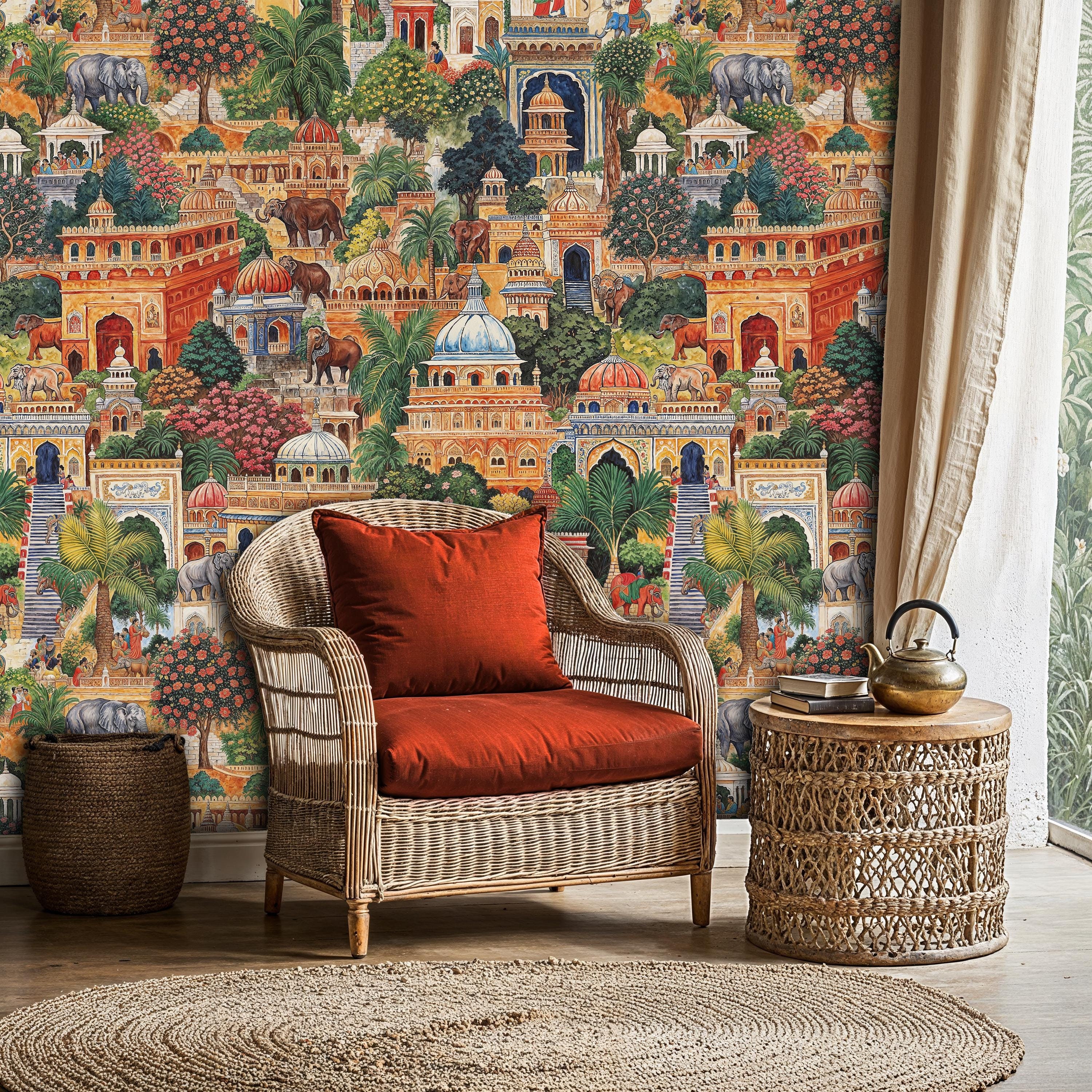 Tenture Murale Indienne Vintage – Motif Artisanal – 41x41 Cm – Multicolore