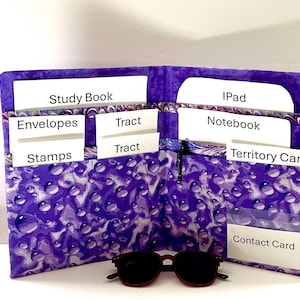 Purple Rain - Ministry Organizer - Field Service Folder - JW Gift -  Magazine and Tract Holder