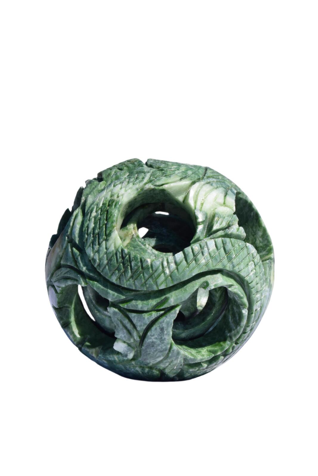 Jade 3本セット Chinese Carved Jade Dragon Puzzle Ball - Etsy