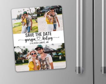 Personalized Photo Save the Date Magnet: Wedding QR Code Invitation