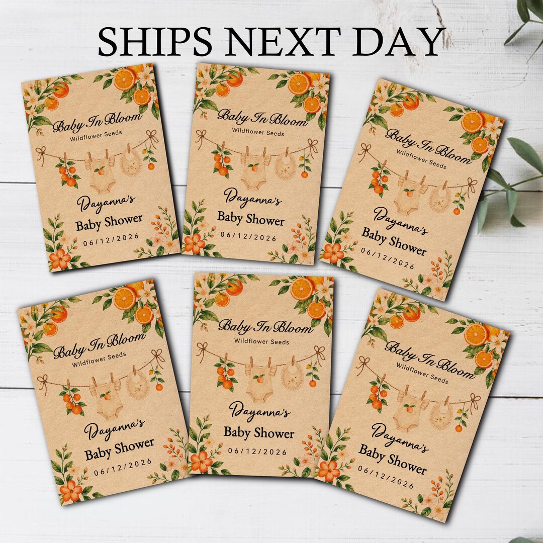 Personalized Baby Shower Seed Packets | Baby in Bloom Wildflower Favors ...