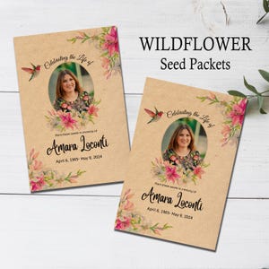 Custom Memorial Wildflower Seed Packets: Celebration of Life Favors