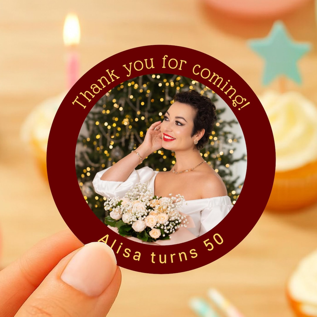 Custom Photo Birthday Stickers, Personalized Party Favor Labels - Etsy