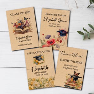 Graduation Favor Wildflower Seed Packets in Bulk/Class of 2025/Seeds of Success Graduation Gift Favor/Personalized Seed Packets for Guests