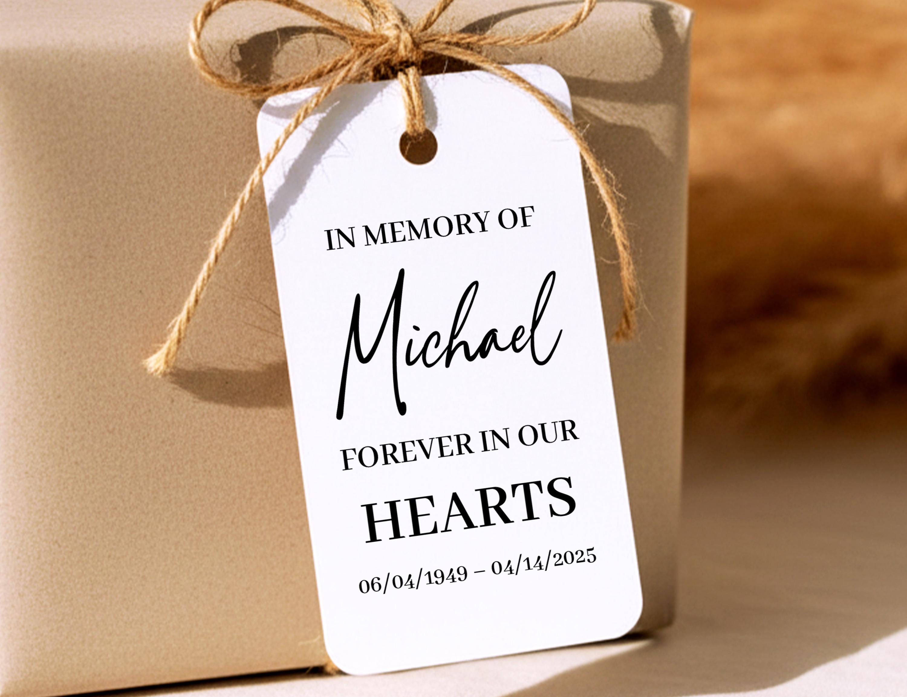 In Memory Small Tags Personalized Memorial Favor Tags, Celebration of Life Gift Tags, in ...