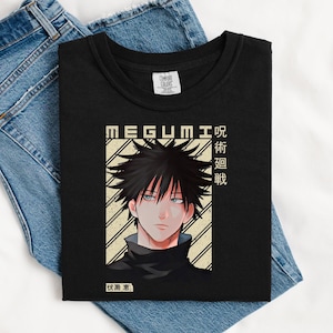 Megumi Shirt, Megumi Fushiguro Shirt, Wolf Sign Shirt, Anime Graphic Tees, Gift For Him, Gift For Her, Aesthetic Anime Shirt, Anime Gifts