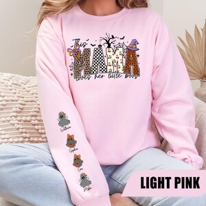 Personalisiertes Halloween Mama Sweatshirt, Benutzerdefinierte Kindernamen Halloween Sweatshirt, Mama Halloween Geschenk, Geschenk für Mama, gruseliges Mama Sweatshirt