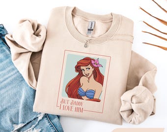 Moletom da Pequena Sereia, Moletom "Mas Papai Eu o Amo", Moletom da Princesa Ariel da Disney, Moletom Magic Kingdom para Meninas, Presentes Disney para Meninas